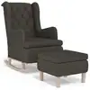 Image de vidaXL Fauteuil à bascule avec tabouret Tissu gris foncé