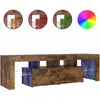 Image de vidaXL Armoire TV avec lampes LED chêne fumé 140x36,5x40 cm