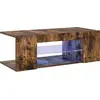 Image de vidaXL Armoire TV avec lampes LED chêne fumé 90x39x30 cm