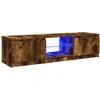 Image de vidaXL Armoire TV avec lampes LED chêne fumé 140x40x36 cm