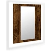 Image de vidaXL Armoire à miroir LED chêne fumé 40x12x45 cm Bois composite