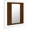 Image de vidaXL Armoire à miroir LED brun imitation chêne 40x12x45 cm Matériau dérivé du bois
