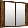 Image de vidaXL Armoire à miroir LED chêne fumé 60x12x45 cm Bois composite