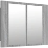 Image de vidaXL Armoire à miroir LED gris Sonoma 60x12x45 cm Bois composite
