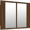 Image de vidaXL Armoire à miroir LED brun imitation chêne 60x12x45 cm Matériau dérivé du bois