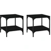 Image de vidaXL Tables d'appoint 2 pcs. noir 40x40x40 cm bois composite