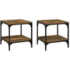 Image de vidaXL Tables d'appoint 2 pcs. Chêne fumé 40x40x40 cm Bois composite