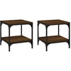 Image de vidaXL Tables d'appoint 2 pcs. Chêne brun 40x40x40 cm Bois composite