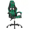 Image de vidaXL Chaise gaming pivotante Noir et vert Simili cuir