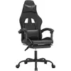 Image de vidaXL Chaise de jeu avec repose-pieds Pivotant Noir Similicuir