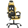 Image de vidaXL Fauteuil gaming avec repose-pieds pivotant Noir et doré Simili cuir