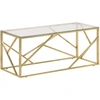 Image de vidaXL Table basse Golden acier inoxydable et verre trempé