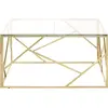 Image de vidaXL Table basse Golden acier inoxydable et verre trempé