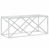 Image de vidaXL Table basse 110x45x45 cm acier inoxydable et verre