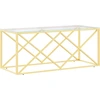 Image de vidaXL Table basse 110x45x45 cm acier inoxydable et verre