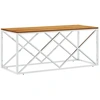 Image de vidaXL Table basse en acier inoxydable et bois massif d'acacia