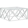Image de vidaXL Table basse 80x80x40 cm acier inoxydable et verre