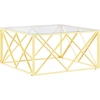 Image de vidaXL Table basse 80x80x40 cm acier inoxydable et verre