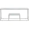 Image de vidaXL Table basse argentée Acier inoxydable et verre trempé