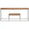 Image de vidaXL Table basse argentée Acier inoxydable et bois massif d'acacia