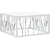 Image de vidaXL Table basse argentée 80x80x40 cm acier inoxydable et verre