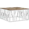 Image de vidaXL Table basse argentée Acier inoxydable et vieux bois massif