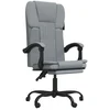 Image de vidaXL Chaise de bureau avec fonction chaise longue gris clair tissu