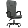 Image de vidaXL Chaise de bureau avec fonction chaise longue Tissu gris foncé