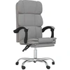 Image de vidaXL Chaise de bureau avec fonction chaise longue gris clair tissu