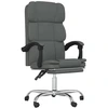 Image de vidaXL Chaise de bureau avec fonction chaise longue Tissu gris foncé