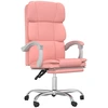 Image de vidaXL Chaise de bureau avec fonction chaise longue Rose similicuir