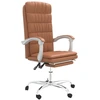 Image de Chaise de bureau vidaXL avec fonction d'inclinaison, en similicuir marron