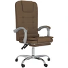 Image de vidaXL Chaise de bureau avec fonction massage Marron Tissu