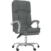 Image de vidaXL Chaise de bureau avec fonction massage Gris foncé Tissu
