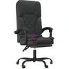 Image de vidaXL Chaise de bureau avec fonction massage Noir similicuir