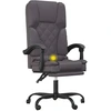 Image de vidaXL Chaise de bureau avec fonction massage Gris Similicuir