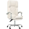 Image de vidaXL Chaise de bureau avec fonction massage Crème similicuir