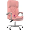 Image de vidaXL Chaise de bureau avec fonction massage Rose similicuir