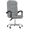 Image de vidaXL Chaise de bureau avec fonction chaise longue gris clair tissu