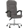 Image de vidaXL Chaise de bureau avec fonction couchage Gris Similicuir