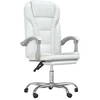 Image de vidaXL Chaise de bureau avec fonction chaise longue Blanc similicuir