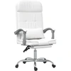Image de vidaXL Chaise de bureau avec fonction massage Blanc similicuir