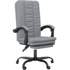 Image de vidaXL Chaise de bureau avec fonction chaise longue gris clair tissu