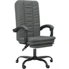 Image de vidaXL Chaise de bureau avec fonction chaise longue Tissu gris foncé