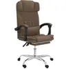 Image de vidaXL Chaise de bureau avec fonction massage Marron Tissu