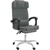 Image de vidaXL Chaise de bureau avec fonction massage Gris foncé Tissu