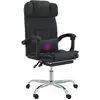 Image de vidaXL Chaise de bureau avec fonction massage Noir similicuir
