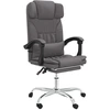 Image de vidaXL Chaise de bureau avec fonction massage Gris Similicuir