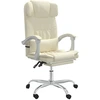Image de vidaXL Chaise de bureau avec fonction massage Crème similicuir