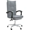 Image de vidaXL Chaise de bureau avec fonction chaise longue gris clair tissu